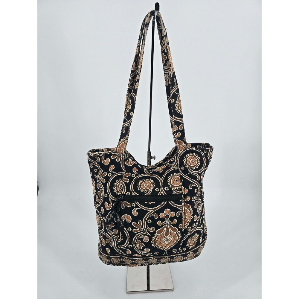 VERA BRADLEY boho indie Cafe Latte Tote Bagโ Retired Purse Brown Tan Paisley